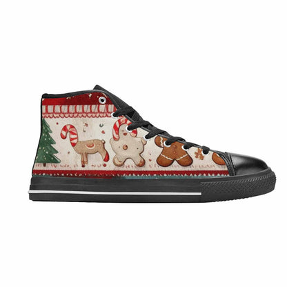 MEN'S Christmas Holly Snowflake High Top Canvas Aesthetic Sneakers