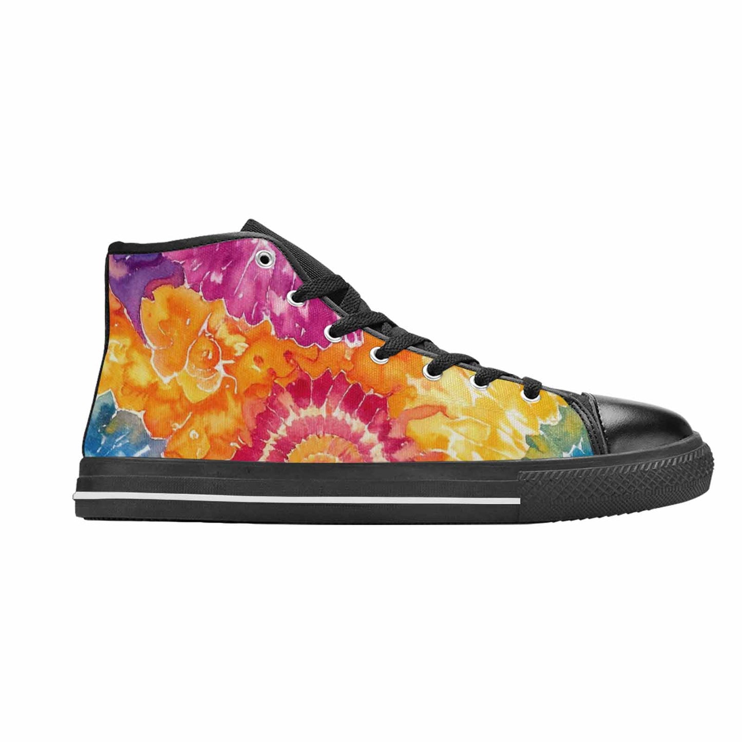 MEN'S Tie Dye Swirl High Top Canvas Wallpaper Art Custom Shoes
