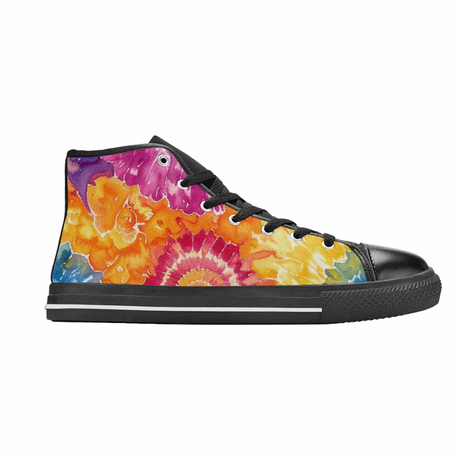 MEN'S Tie Dye Swirl High Top Canvas Wallpaper Art Custom Shoes