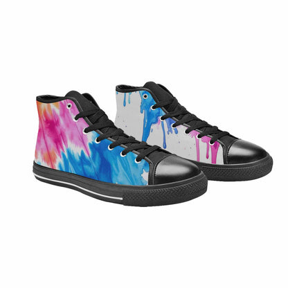 MEN'S Tie Dye Drip High Top Canvas Wallpaper Art Custom Sneakers