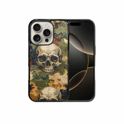 iPhone 16 Pro Case — Military Camo Texture Combined With Distressed, Customized Protective Case