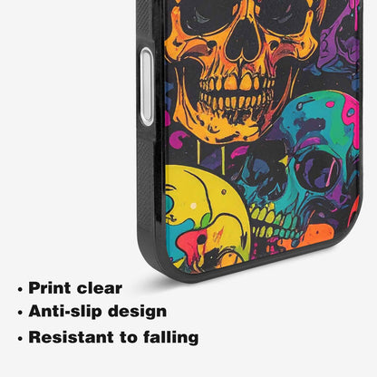 iPhone 16 Case — 1000s Of Skulls Digital Camo Drip, Custom Phone Case