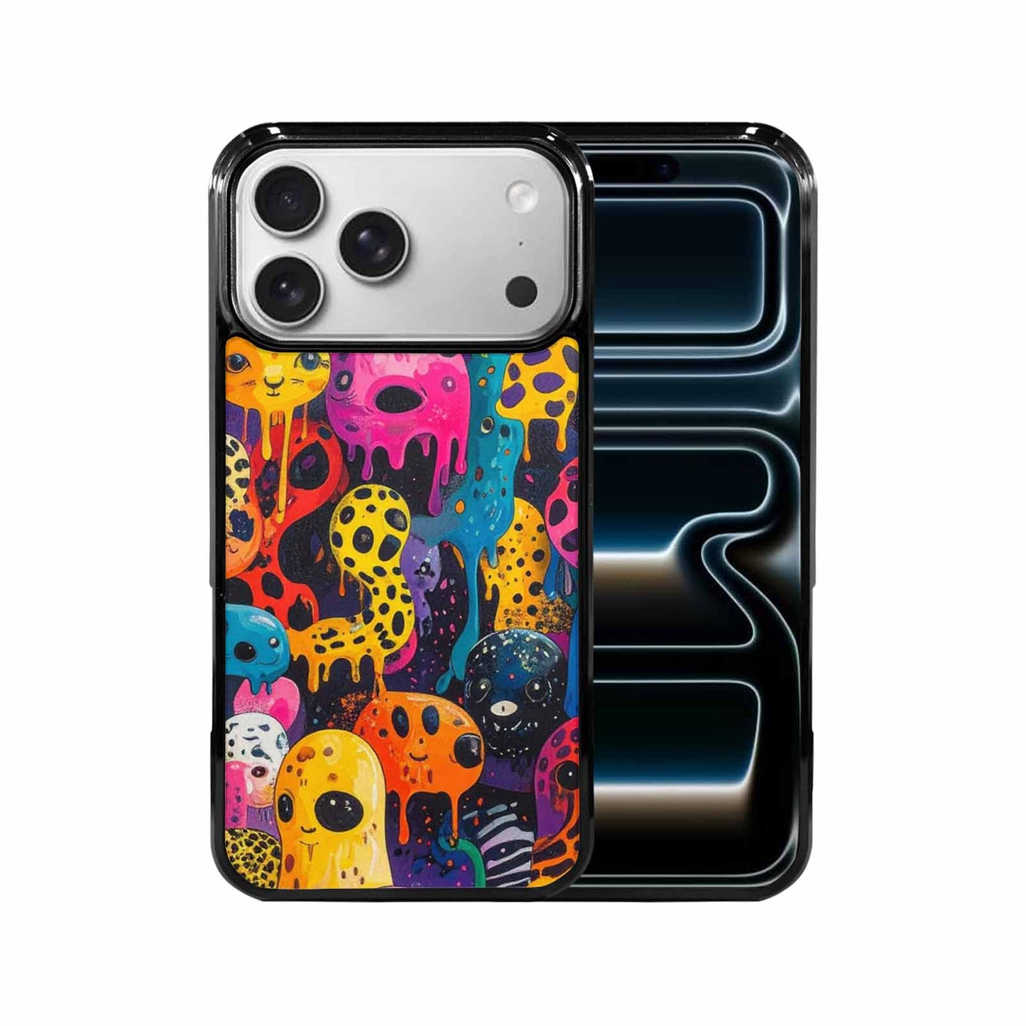 iPhone 17 Pro Max Case — Melting Aliens Pattern Alien Scifi, Unique Phone Case Design
