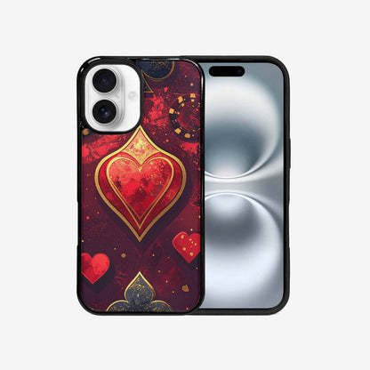 iPhone 16 Case — Playing Card Suits Pattern Poker Chips, Custom Made Phone Cover
