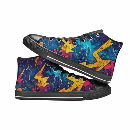 MEN'S Lightning Bolt High Top Canvas Dreamcore Custom Shoes