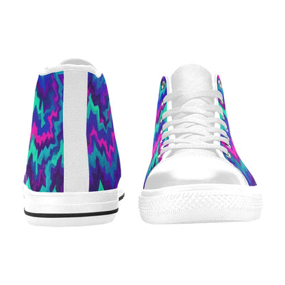 WOMEN'S Psychedelic Chevron Vortex High Top Canvas Vivid Custom Shoes
