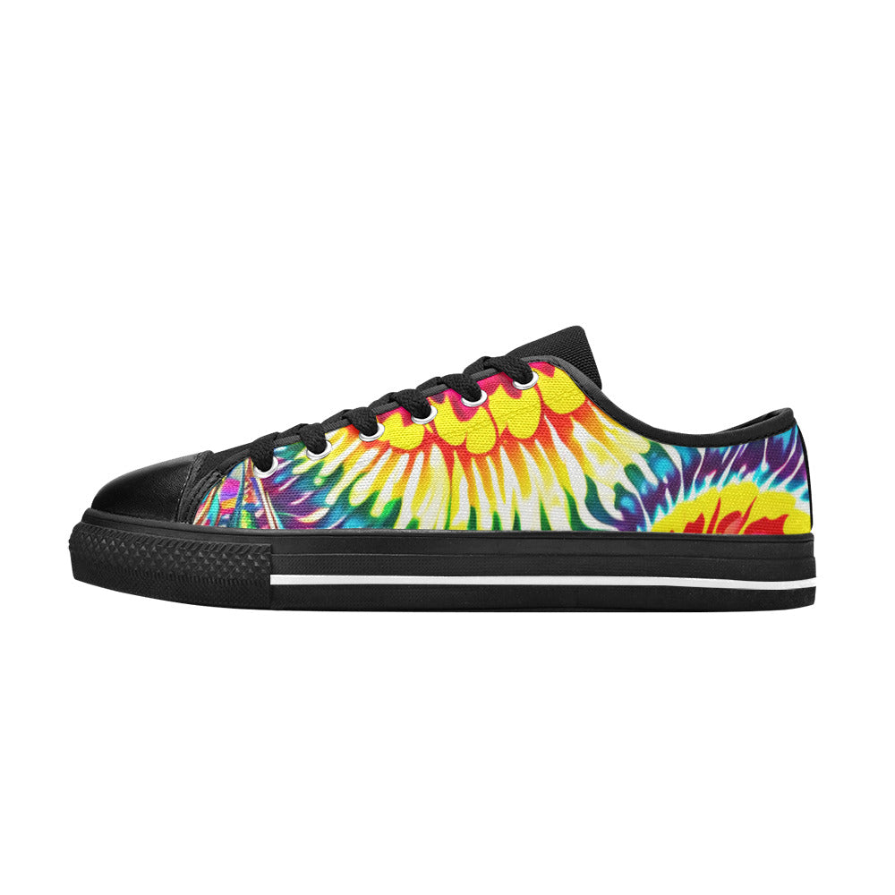 MEN'S Tie Dye Twist Canvas Neon Fantasy Custom Sneakers