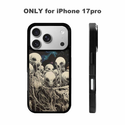 iPhone 17 Pro Case — Melting Aliens Pattern Hundreds Of Alien, Custom Phone Case