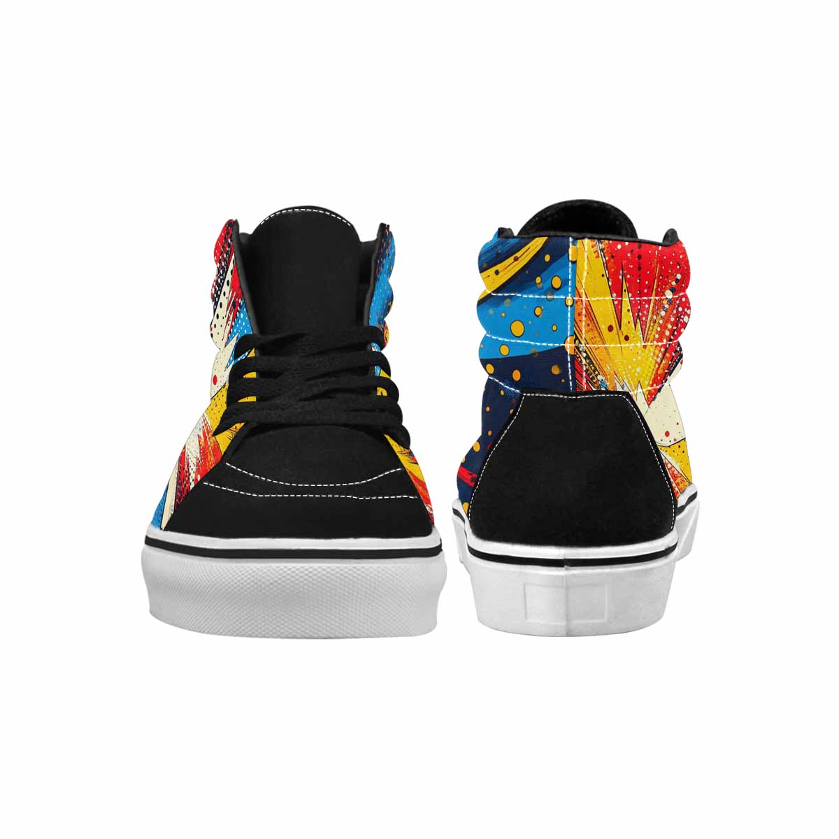 MEN'S Comic Halftone High Top Canvas Neon Fantasy Custom Shoes