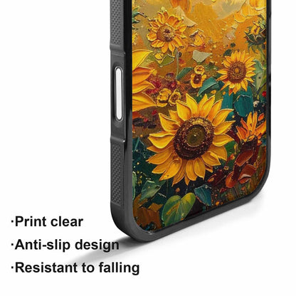 iPhone 17 Case — Impressionist Sunflower Brushstroke Pattern Floral, Unique Phone Case Design