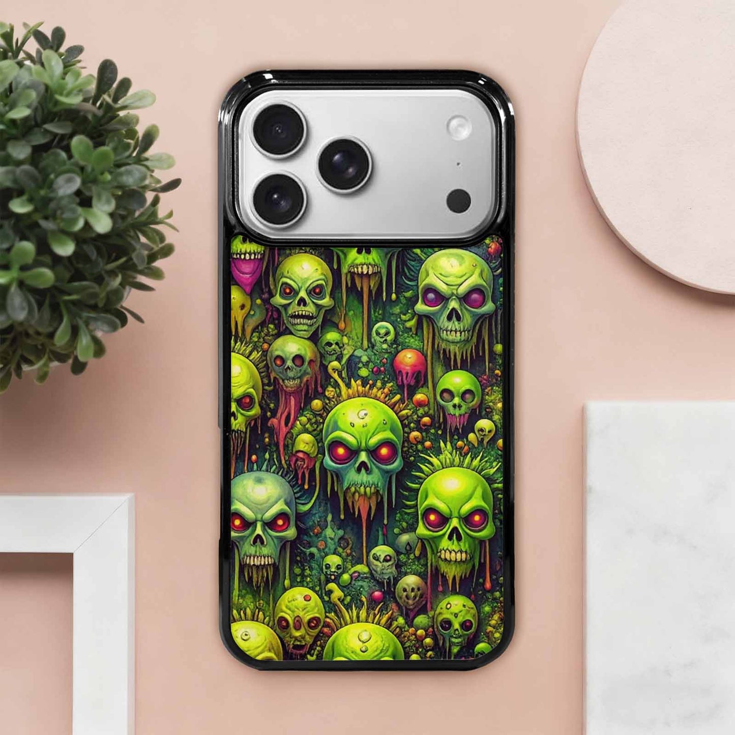 iPhone 17 Pro Max Case — Toxic Radioactive Creature Pattern Original Art, Custom Made Phone Cover