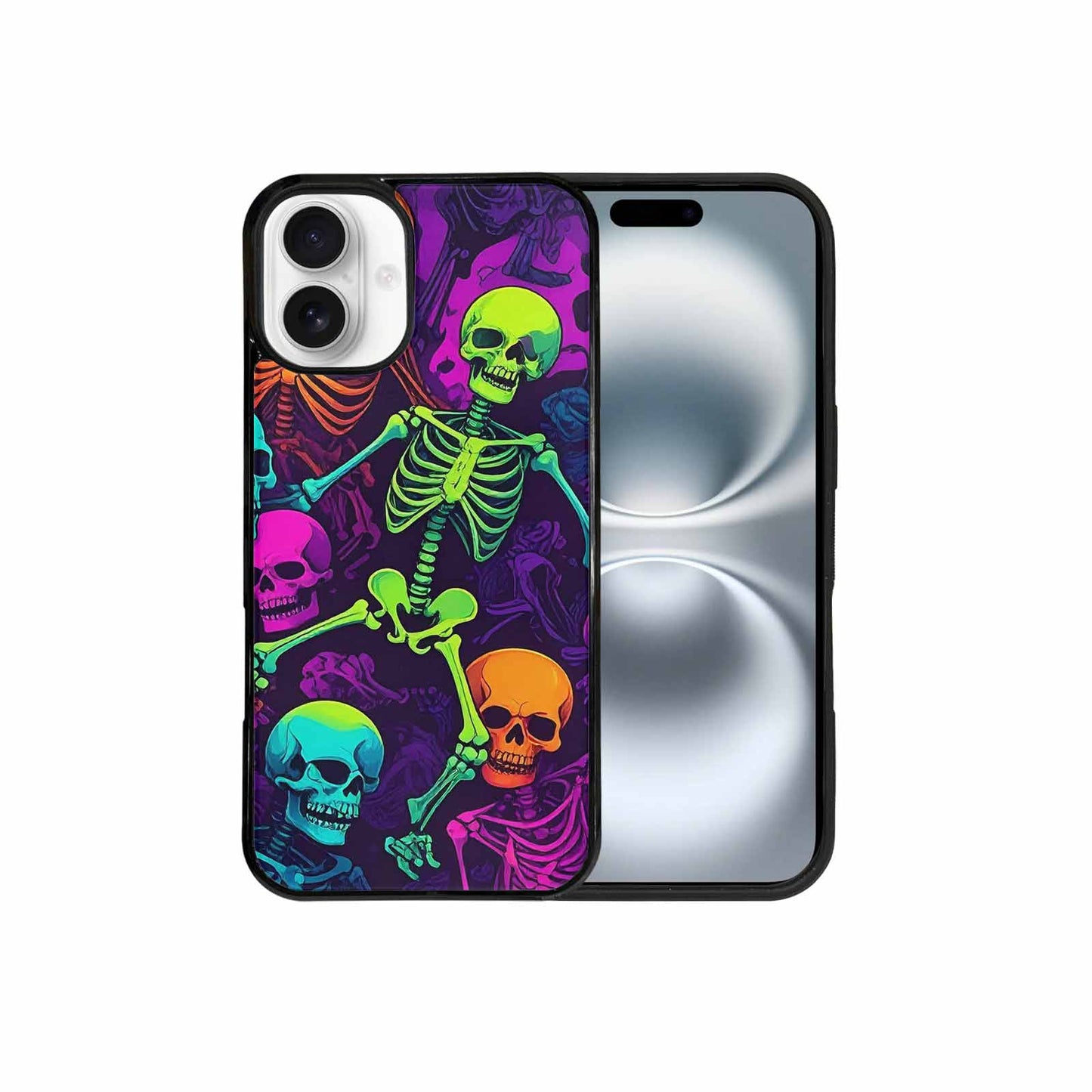 iPhone 16 Plus Case — Glowing Skeleton Pattern Hundreds Of Small, Personalized Phone Case