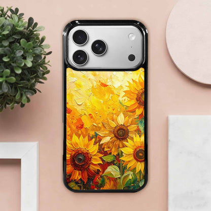 iPhone 17 Pro Max Case — Impressionist Sunflower Brushstroke Pattern Floral, Customized Protective Case