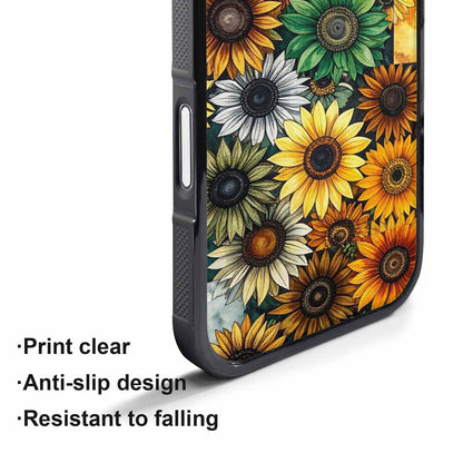iPhone 17 Pro Case — Small Sunflower Pattern Randomly Varying Floral, Custom Phone Case