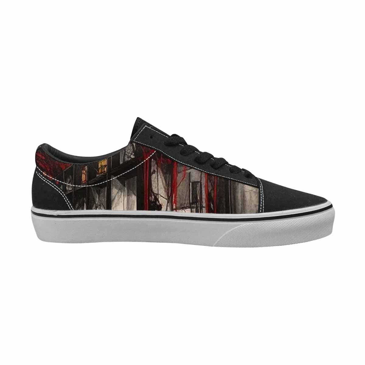 WOMEN'S Liminal Space Fragment Lace-Up Canvas Wallpaper Art Custom Sneakers