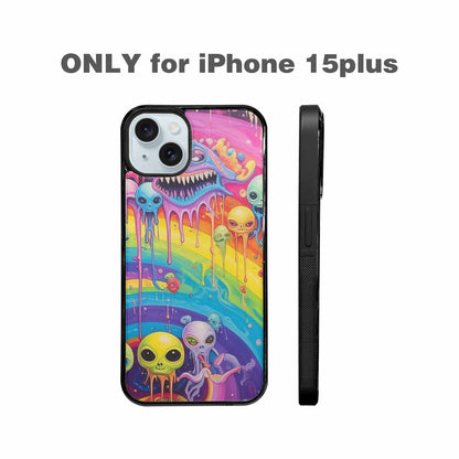 iPhone 15 Plus Case — Aliens Tie Dyemelting Aliens P, Custom Printed Phone Case