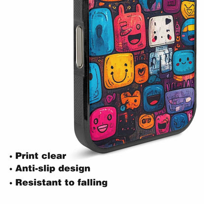 iPhone 16 Pro Max Case — Hand Drawn Icon Doodle Pattern Hundreds, Unique Phone Case Design