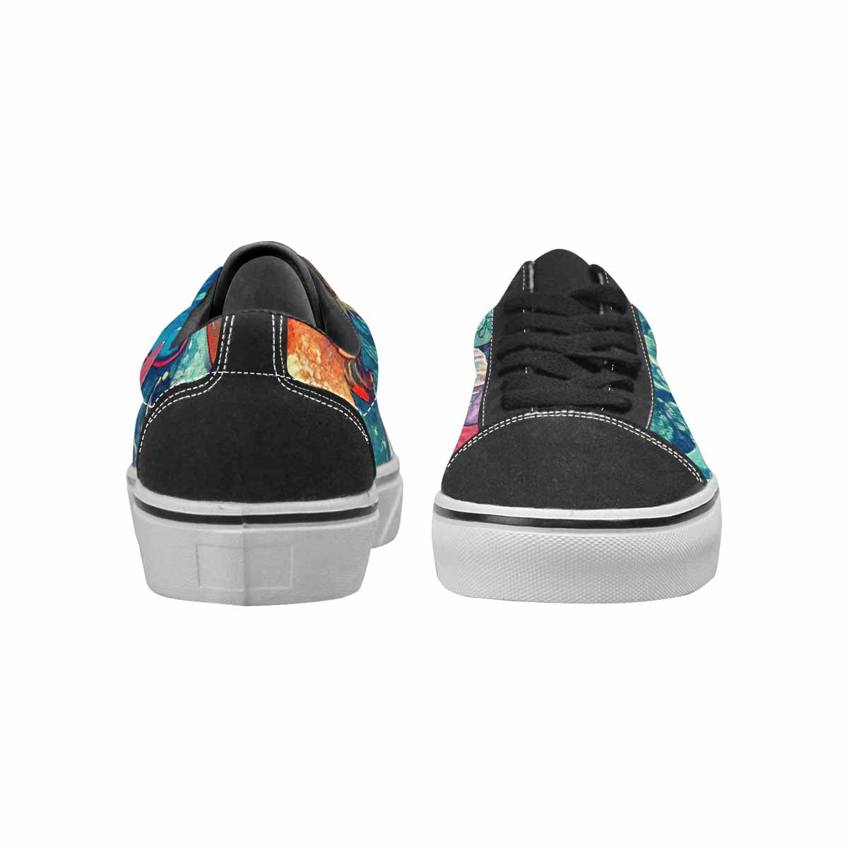 WOMEN'S Fish Scale Coral Canvas Lace-Up Grunge Shoes