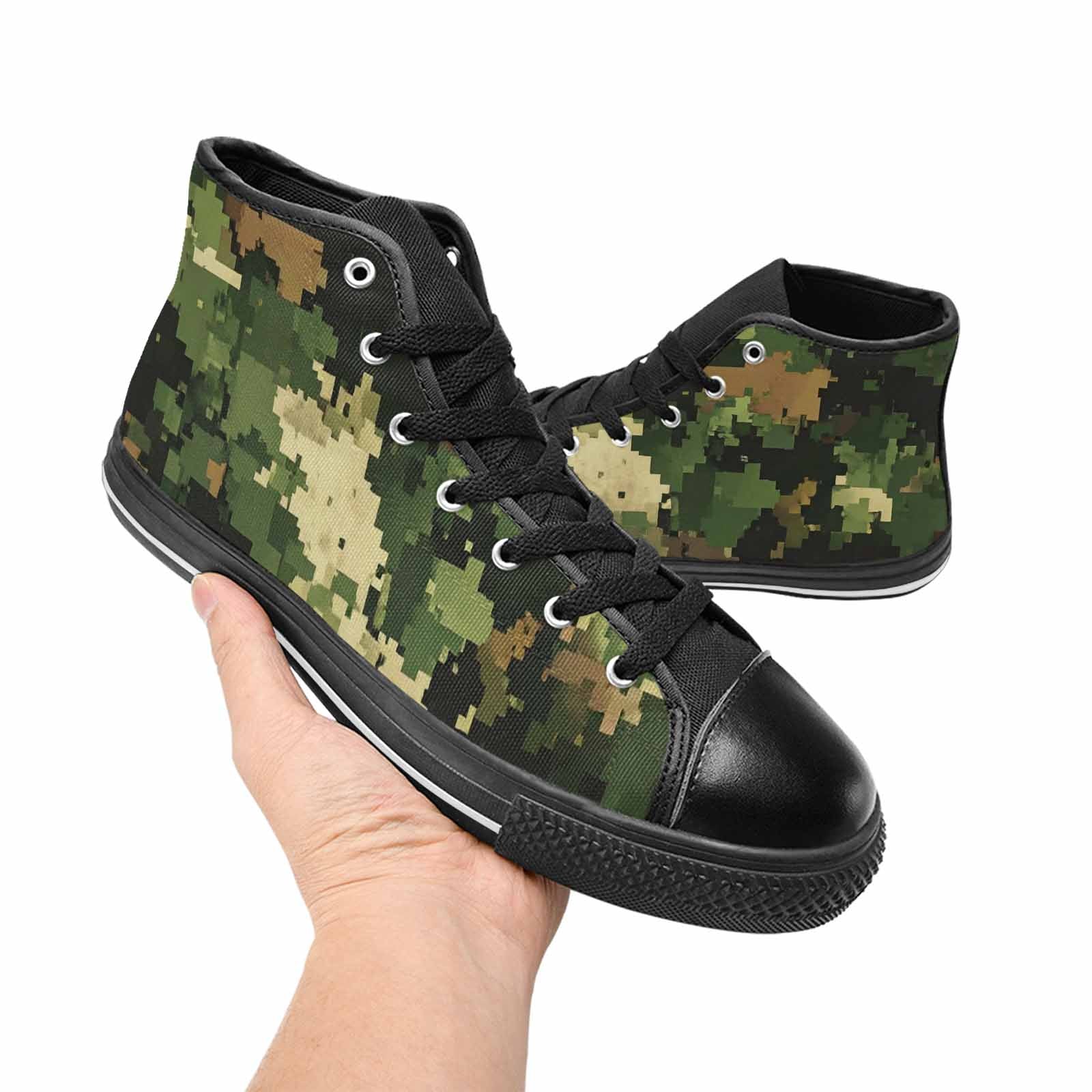 MEN'S Military Camouflage Blotch High Top Canvas Grunge Sneakers