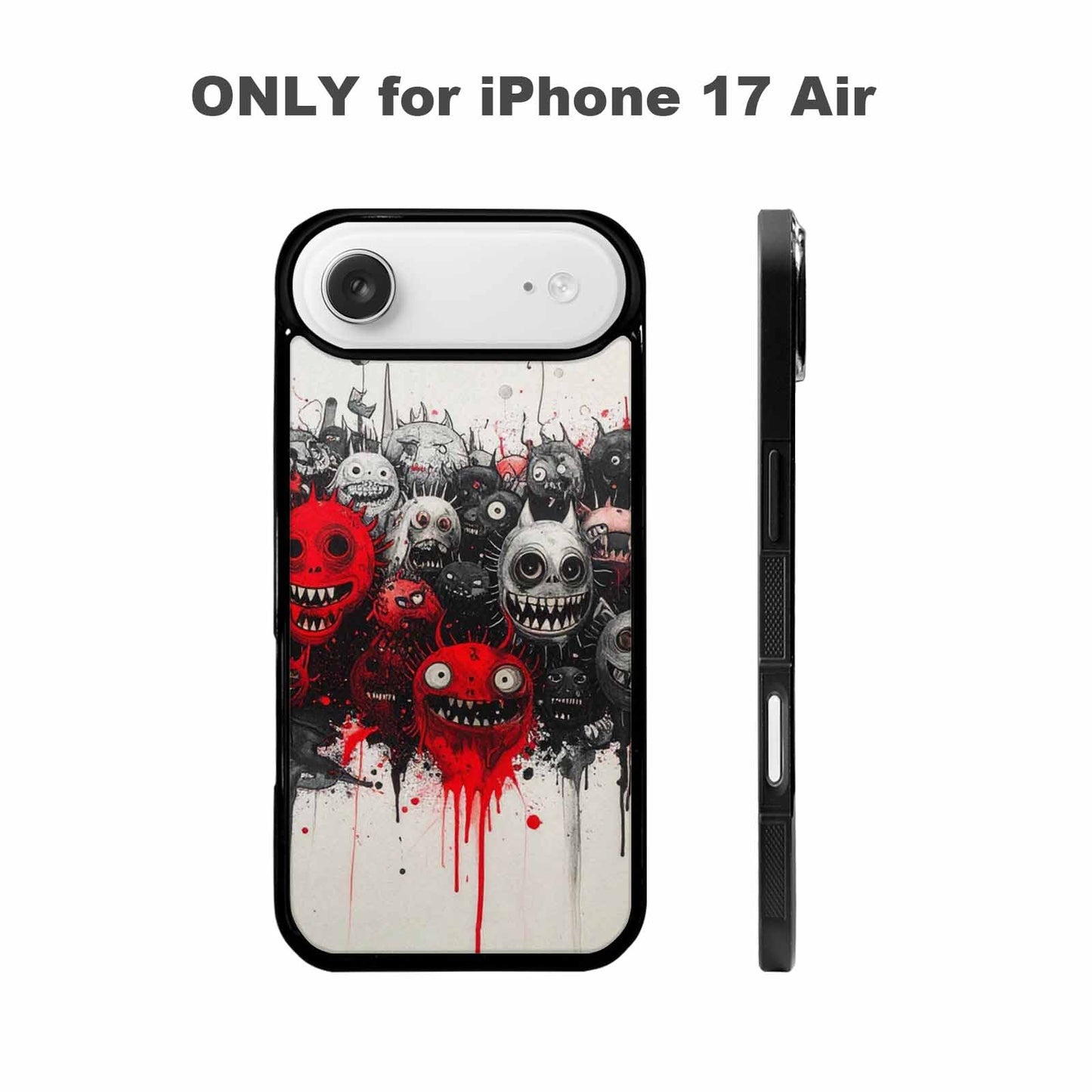 iPhone 17 Air Case — Black Red Ink Monsters General Cartoon, Original Design Phone Case