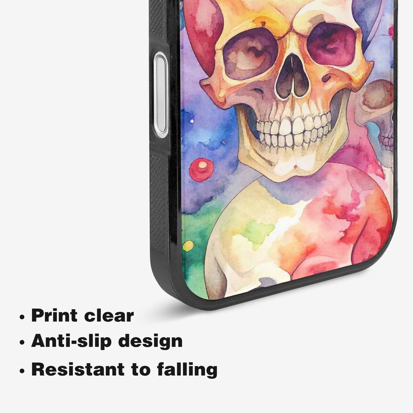 iPhone 16 Case — Kulls Watercolor Skulls Small Skull Pattern, Personalized Phone Case