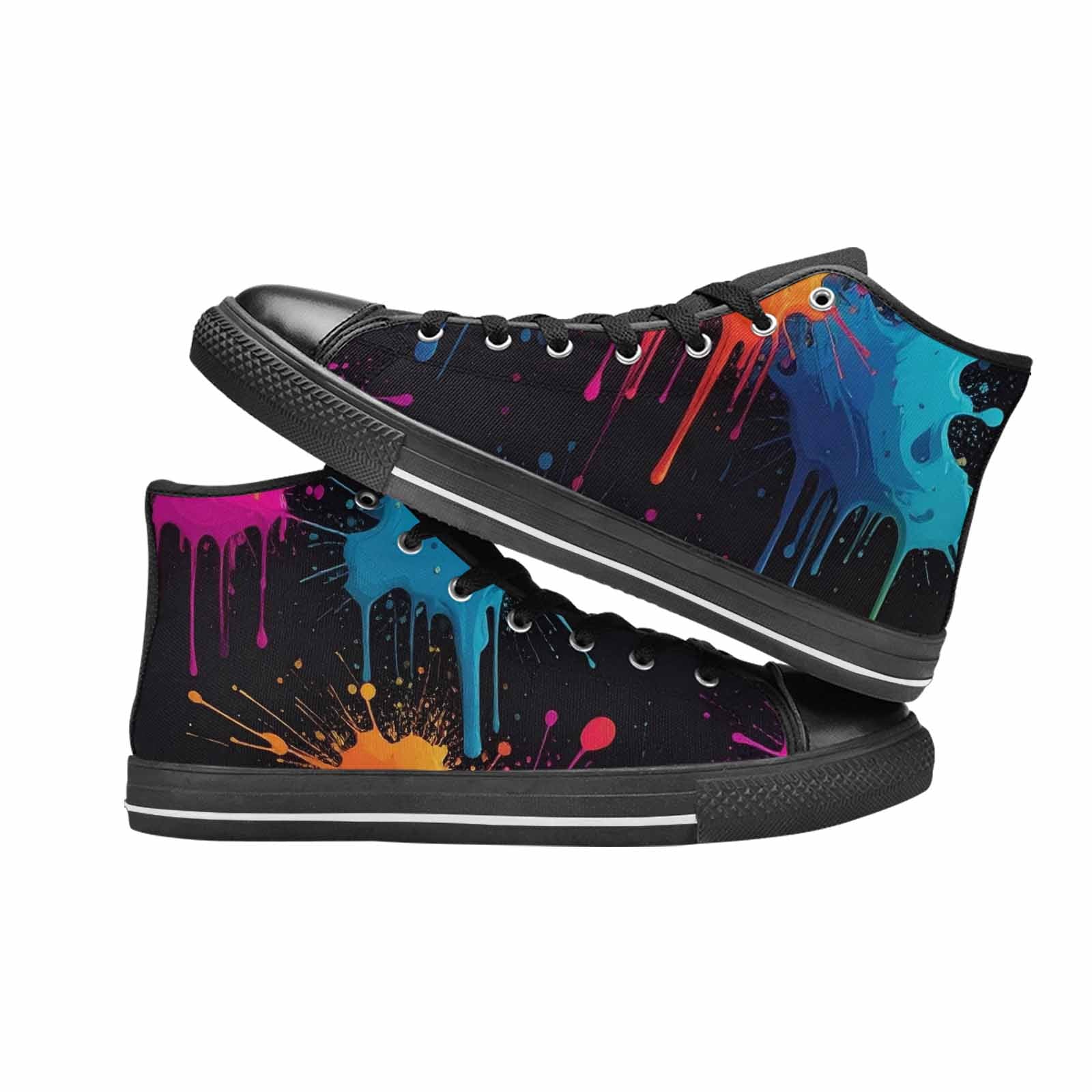 MEN'S Paint Splatter High Top Canvas Vivid Shoes