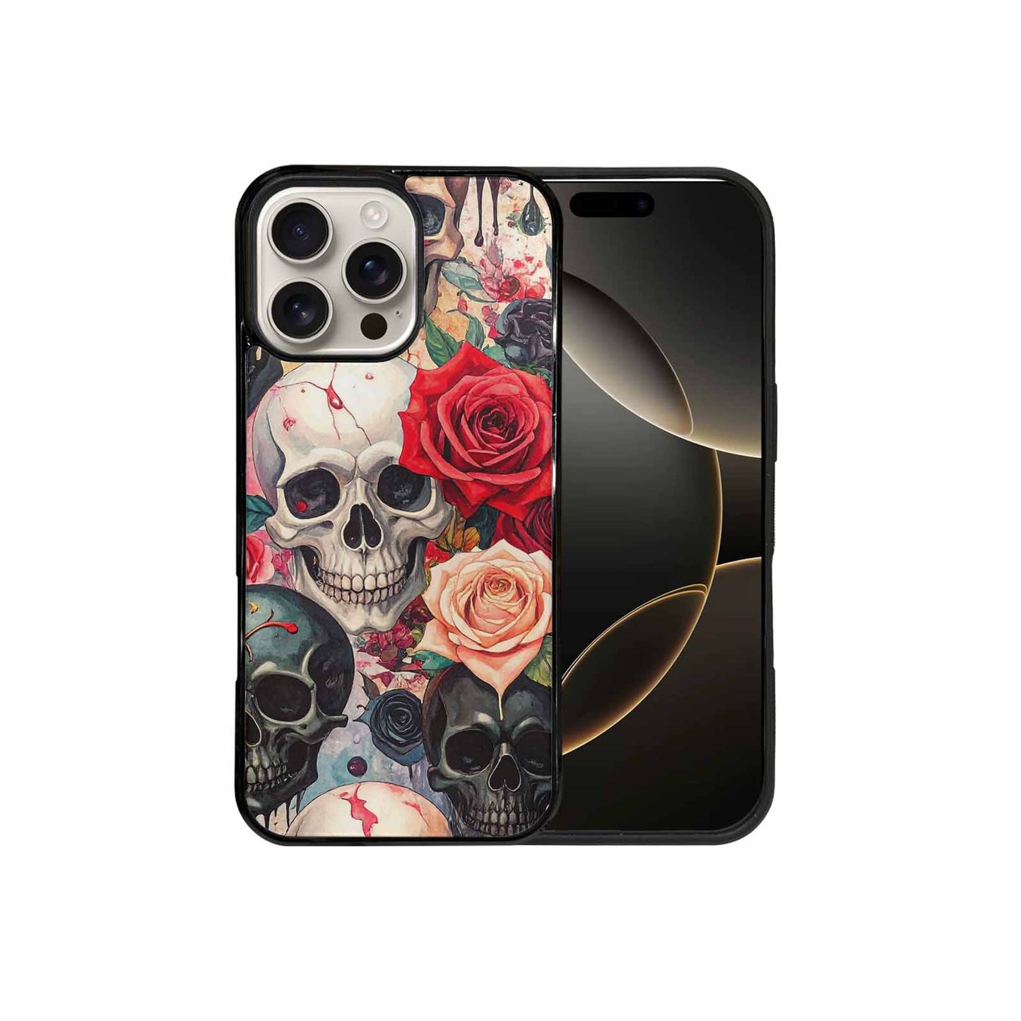iPhone 16 Pro Max Case — Skulls And Roses Skulls And Roses, Custom Art Phone Cover