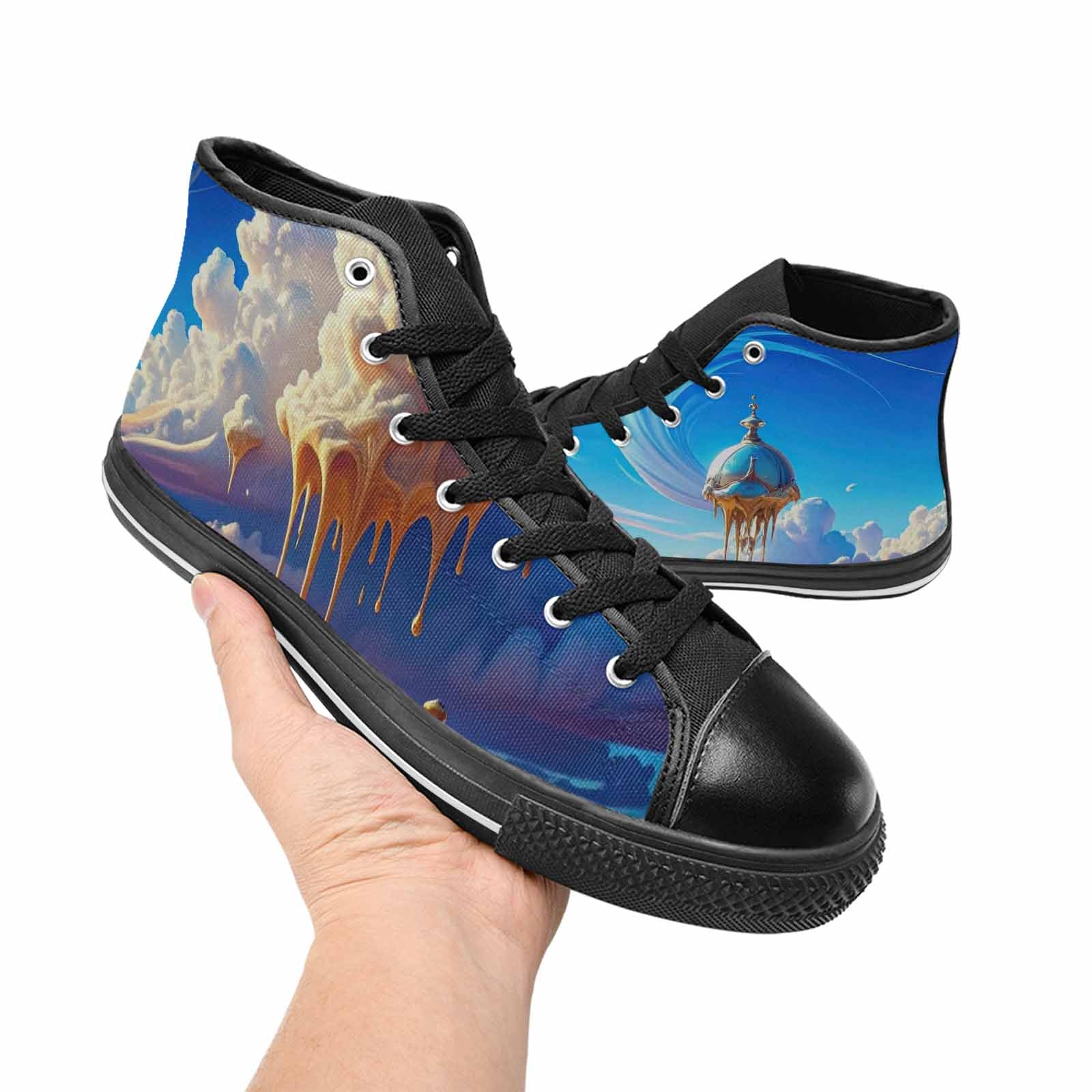 MEN'S Surrealist Desert Dreamscape High Top Canvas Y2K Custom Shoes
