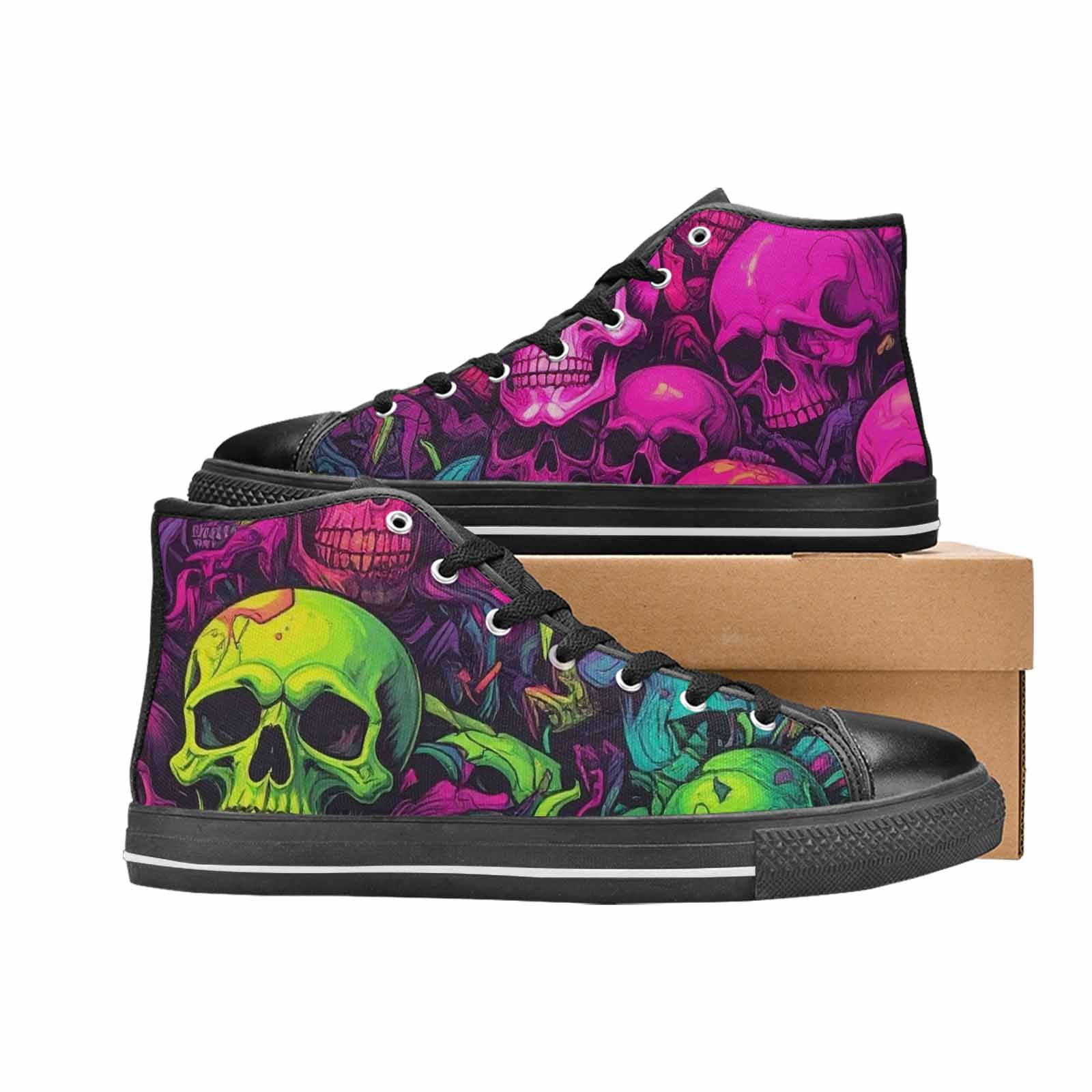 MEN'S Skulls - Neon High Top Canvas Y2K Sneakers