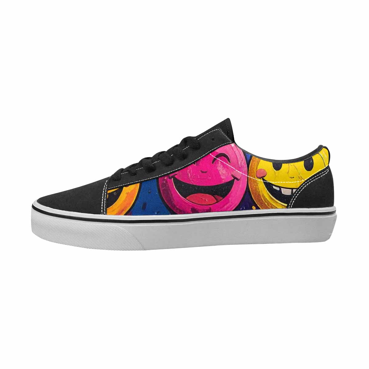 MEN'S Smiley Face Canvas Artist-designed Wallpaper Art Custom Art Shoes