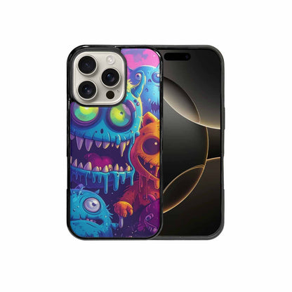 iPhone 16 Pro Case — Overlapping Endlessly No Empty Space Monsters, Personalized Phone Case