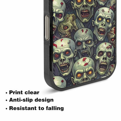 iPhone 16 Pro Case — Zombie Head Pattern Hundreds Of Small, Original Design Phone Case