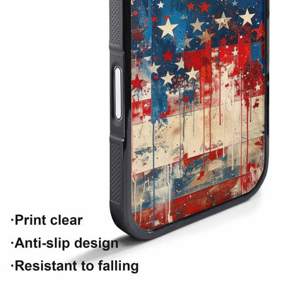 iPhone 17 Pro Max Case — Patriotic Stars And Stripes Galaxy Space, Custom Printed Phone Case