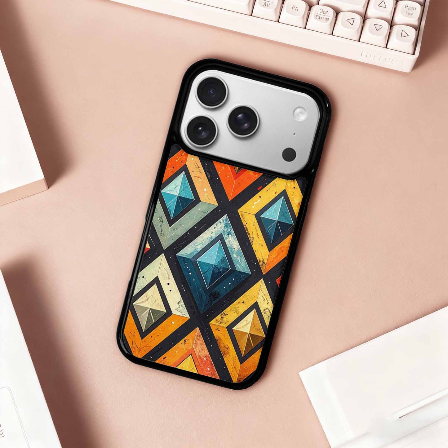 iPhone 17 Pro Case — Vintage Summer Diamond Retro Vintage, Custom Print Case Cover