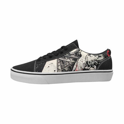 MEN'S Ice Cream Black & Red Ink Canvas Streetwear Wallpaper Art Shoes