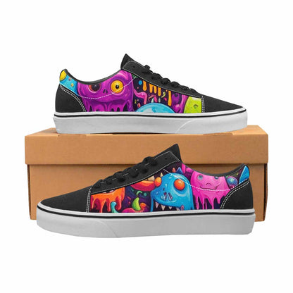 WOMEN'S Ice Cream Monsters  Lace-Up Canvas Melting Art Custom Sneakers