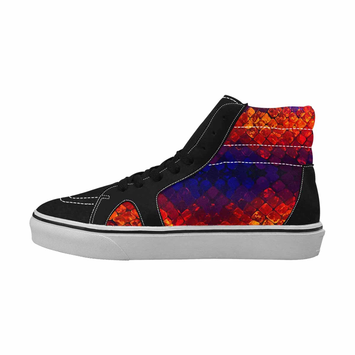 MEN'S Dark Snake Print High Top Canvas Vibrant Chaos Sneakers