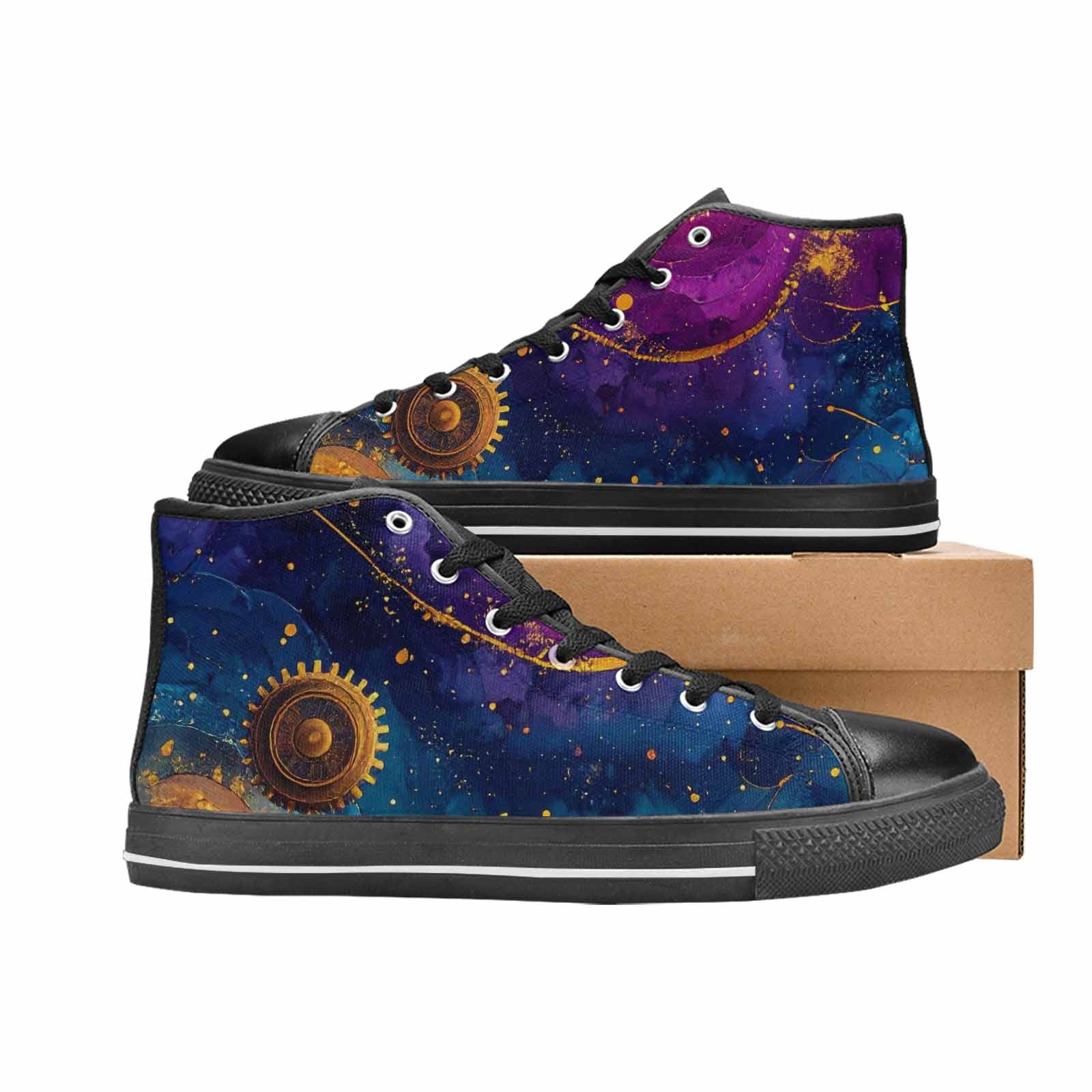 MEN'S Steampunk Galaxy High Top Canvas Surreal Custom Shoes