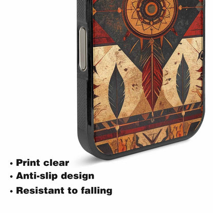 iPhone 16 Pro Max Case — Native American Geometric Pattern Arrows Feathers, Customized Protective Case