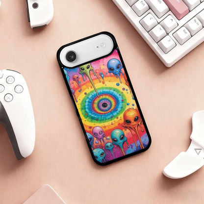 iPhone 17 Air Case — Melting Aliens Pattern Hundreds Of Alien, Custom Printed Phone Case
