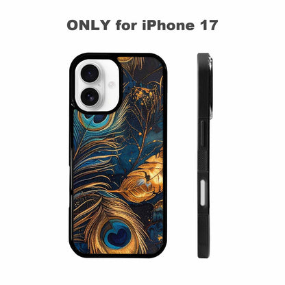 iPhone 17 Case — Metallic Zodiac Peacock Original Art, Customized Protective Case