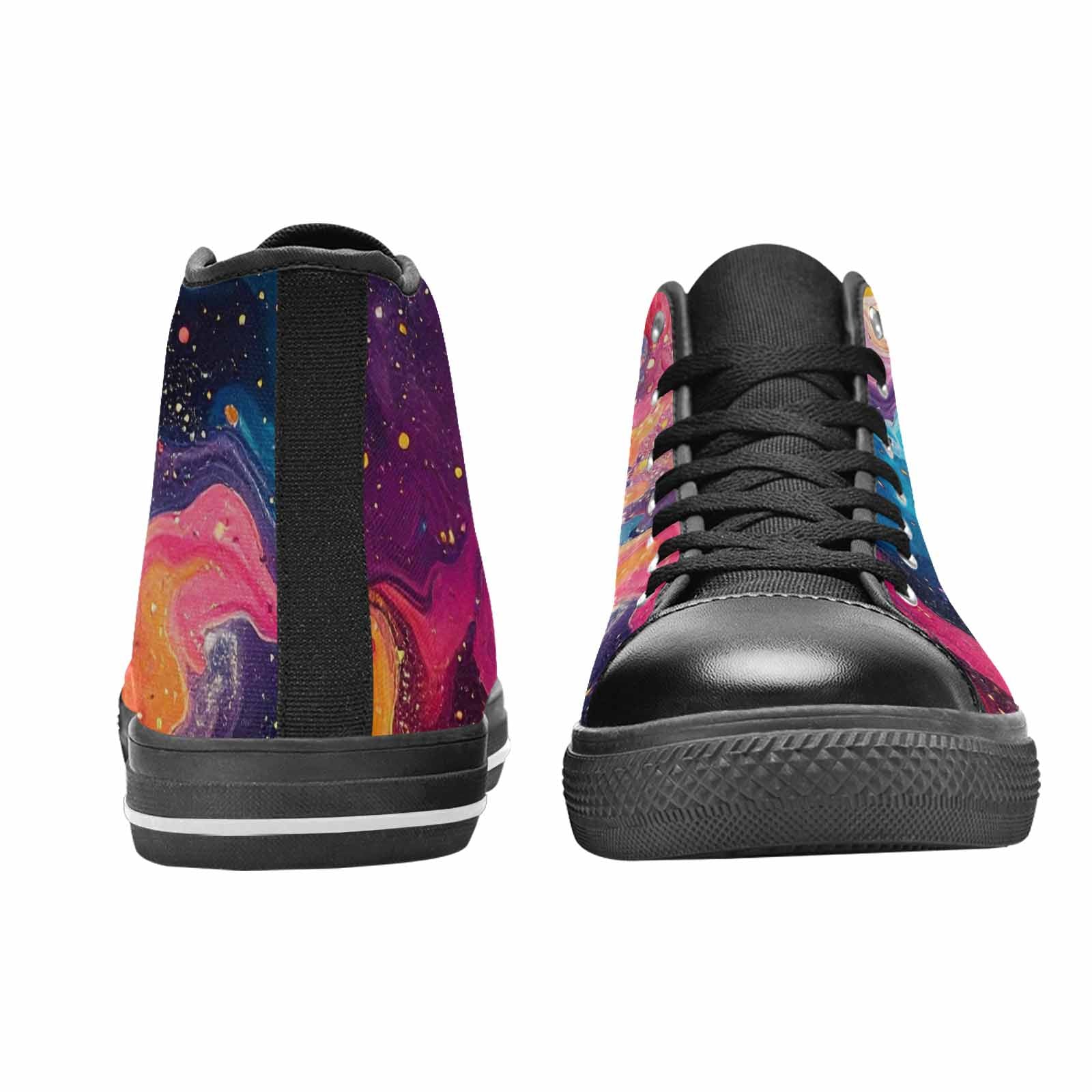 MEN'S Galaxy Art - High Top Canvas Vibrant Chaos Custom Shoes