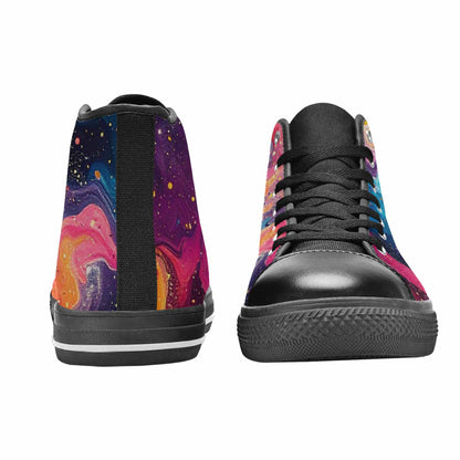 MEN'S Galaxy Art - High Top Canvas Vibrant Chaos Custom Shoes