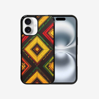 iPhone 16 Case — African Kente Cloth Inspired Pattern Geometric, Custom Designed Case Cover