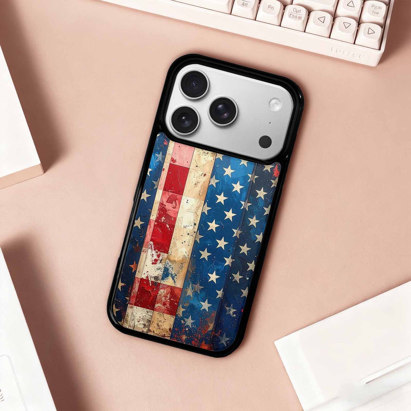 iPhone 17 Pro Case — Small American Flag Stars And Galaxy, Custom Designed Case Cover