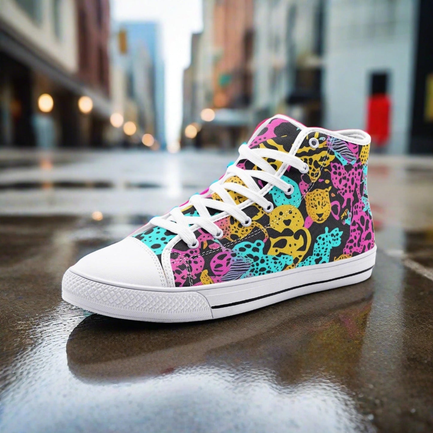 Koi Blue Gold Vivid Bold Art - Freaky Shoes | Custom Art Sneakers