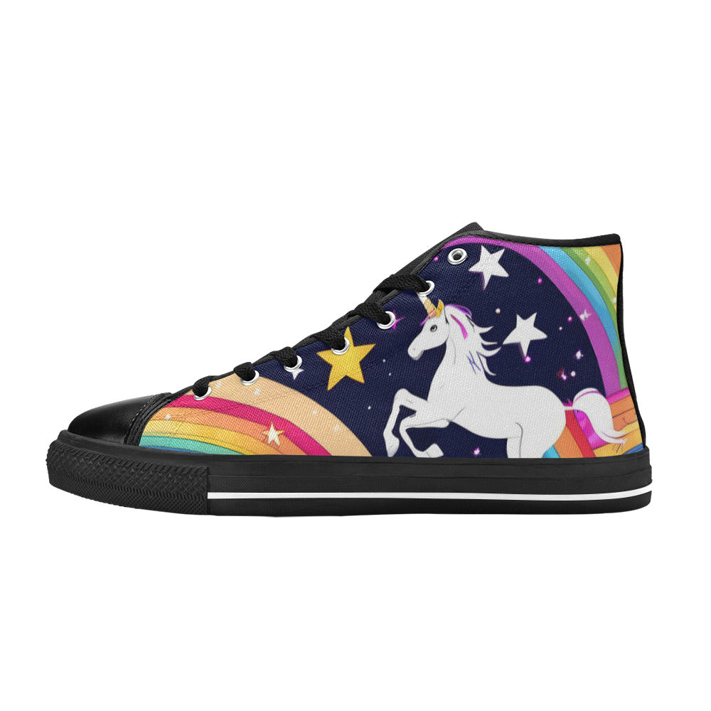 MEN'S Uncorns Everywhere Men’S High Top Canvas Vivid Sneakers