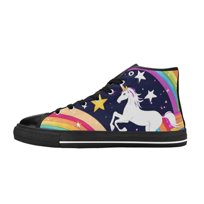MEN'S Uncorns Everywhere Men’S High Top Canvas Vivid Sneakers