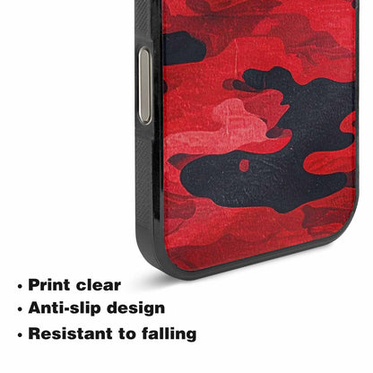 iPhone 16 Pro Max Case — Tactical Camo Red Black, Custom Art Phone Cover