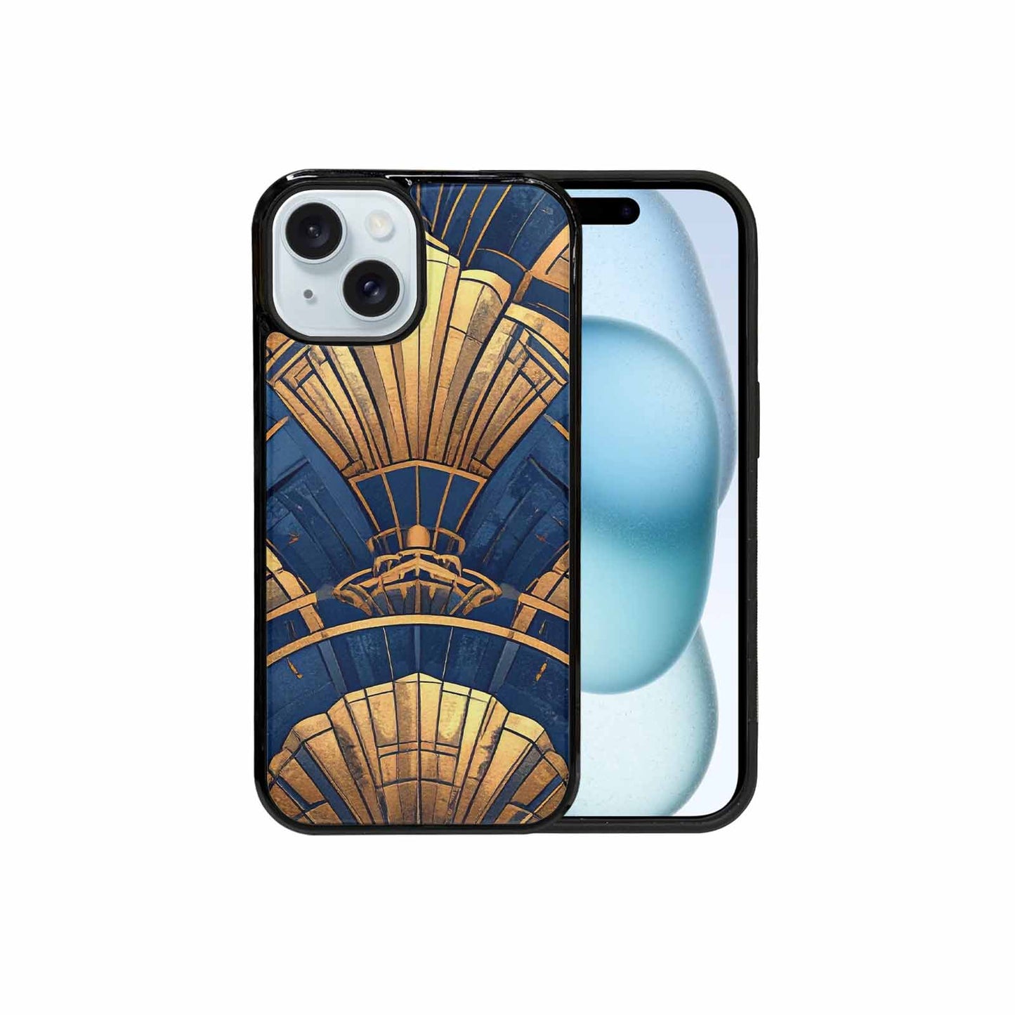 iPhone 15 Case — Art Deco Illustration Pattern, Custom Phone Case
